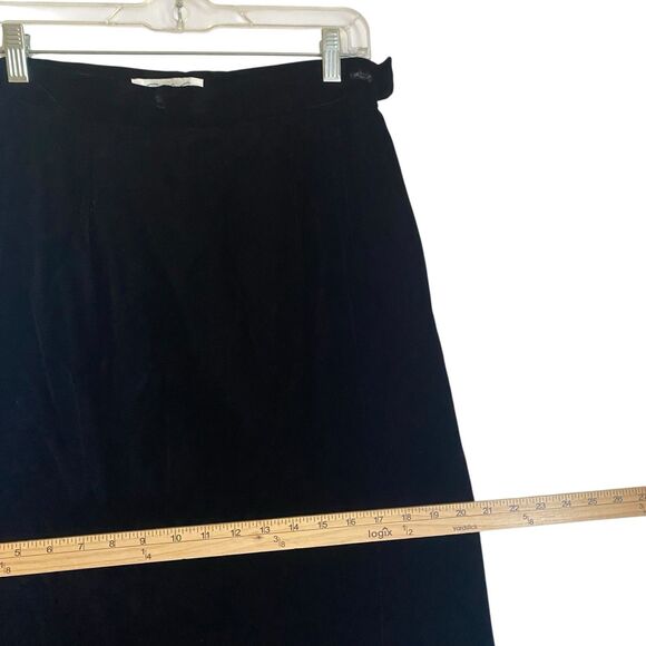 Vintage Velvet A Line Midi Skirt L Black  Studio G Fairy Grunge Goth Made USA - Picture 4 of 8